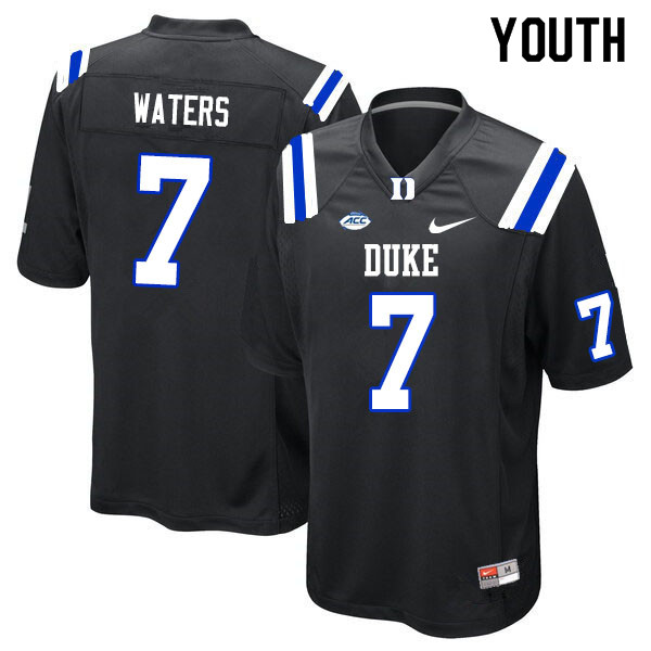 Youth #7 Jordan Waters Duke Blue Devils College Football Jerseys Sale-Black
